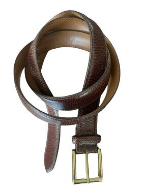 EDDIE BAUER Mens Brown Leather Belt Size 42 USA